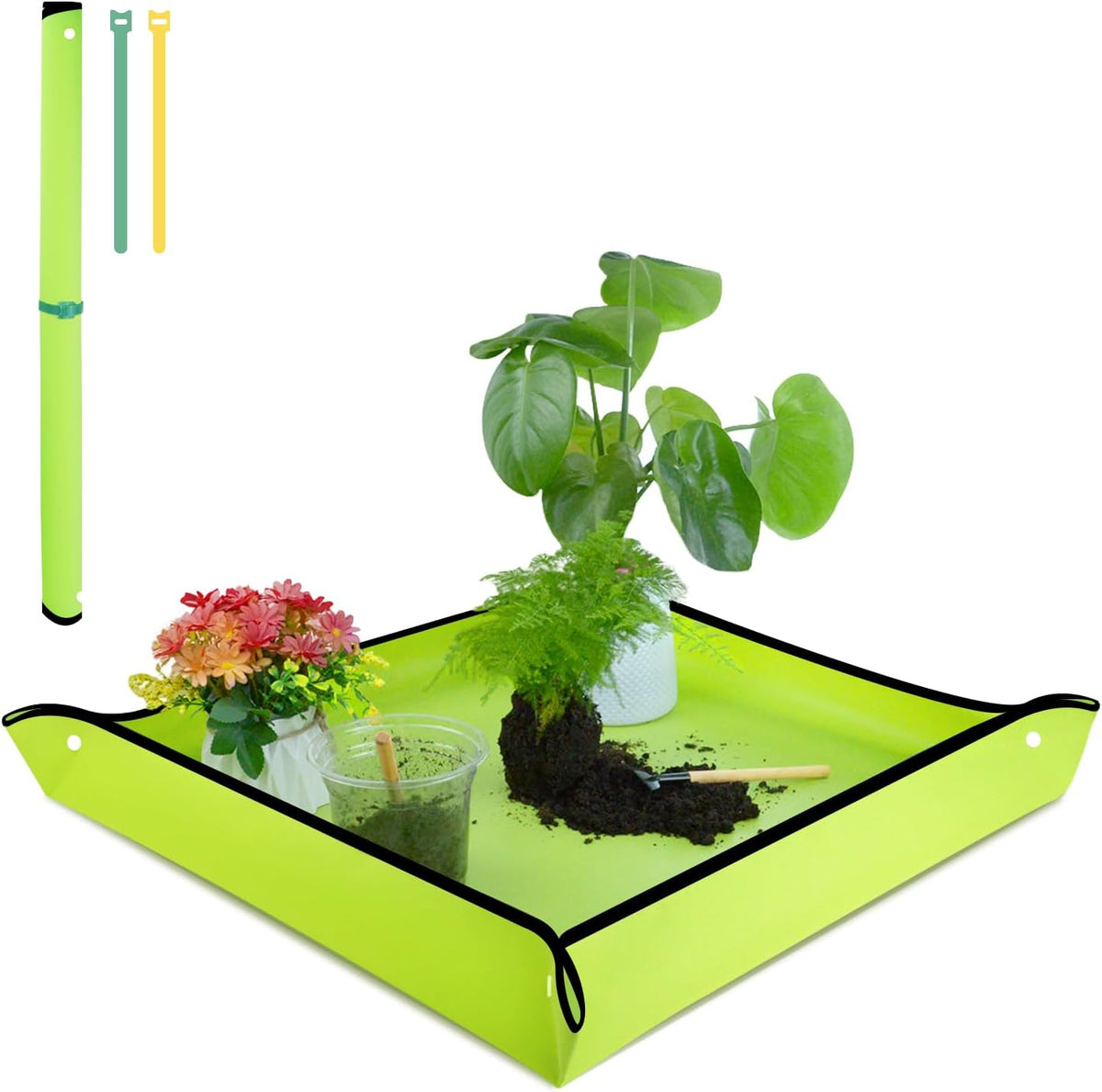 SupKing Repotting Mat 29.5"x 29.5" for Indoor Plant Transplanting Green Large Garden Mat Gift for