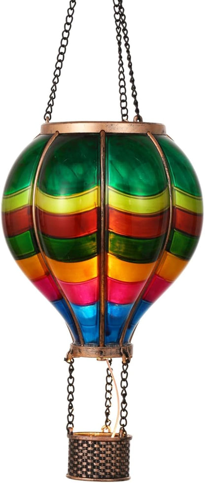 TERESA'S Collections Valentines Day Outdoor Decorations Hot Air Balloon Solar Lantern ,Hanging