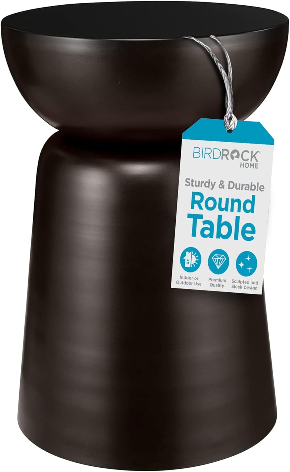 BIRDROCK HOME Metal Decorative Garden Stool and Outdoor Accent Side Table - Modern Industrial Round