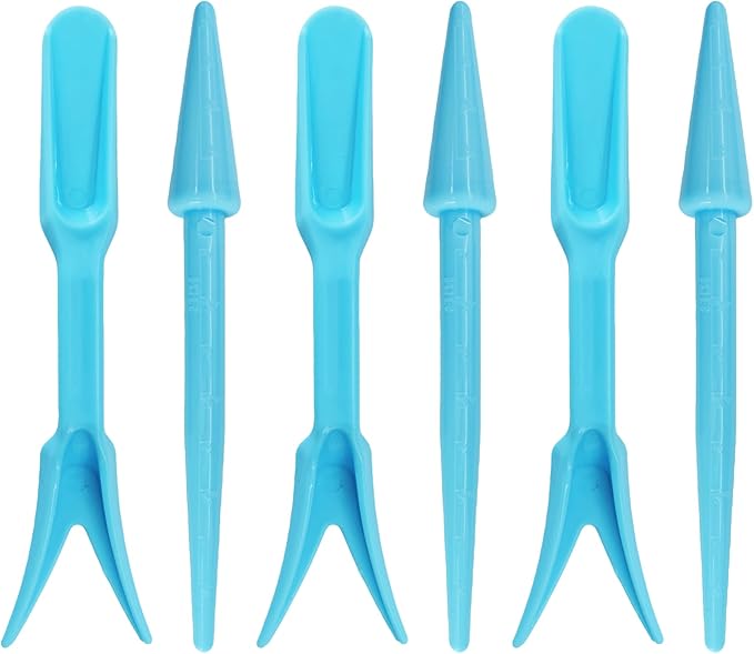 6PCS Mini Garden Hand Succulent Transplanting Tools Set, Plastic Seedling Dibber and Digging Tools