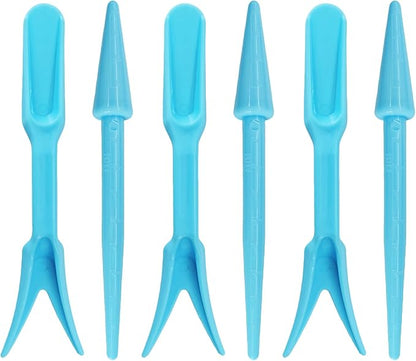 6PCS Mini Garden Hand Succulent Transplanting Tools Set, Plastic Seedling Dibber and Digging Tools