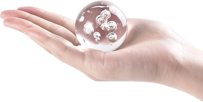 ChezMax Crystal 2 inch (50mm) Bubble Crystal Ball Paperweight Gorgeous Glass Ball for Decorative