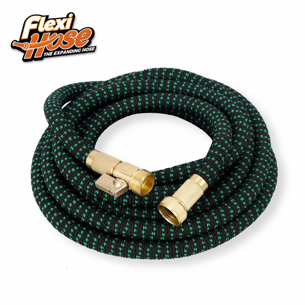 Flexi Hose with 8 Function Nozzle, 25FT - Lightweight Expandable Garden Hose, No-Kink Flexibility
