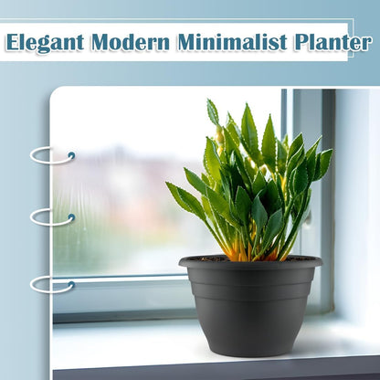 3 Pack 11 Inch Plant Pots with Drainage Hole and Plug, Durable Plastic Flower Pots for Indoor &