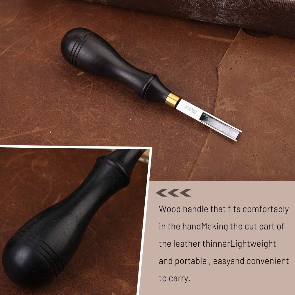 Leather Edge Beveler Tool, French Skiver, 6mm Wide Mouth Leather Edge Trimmer Skiving Crafting