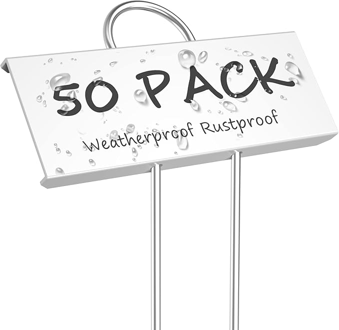 STARTOSTAR 50-Pack Metal Plant Labels, 10.6" Garden Markers Reusable Nursery Tags for Vegetables