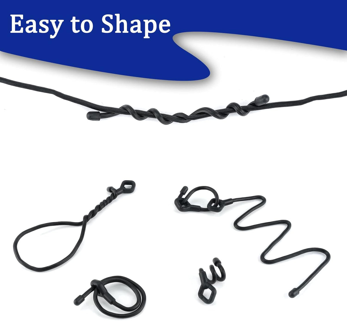 Silicone Cable Ties with Holes, 24PK Reusable Twist Ties for Bundling - 6in, 12in, 18in