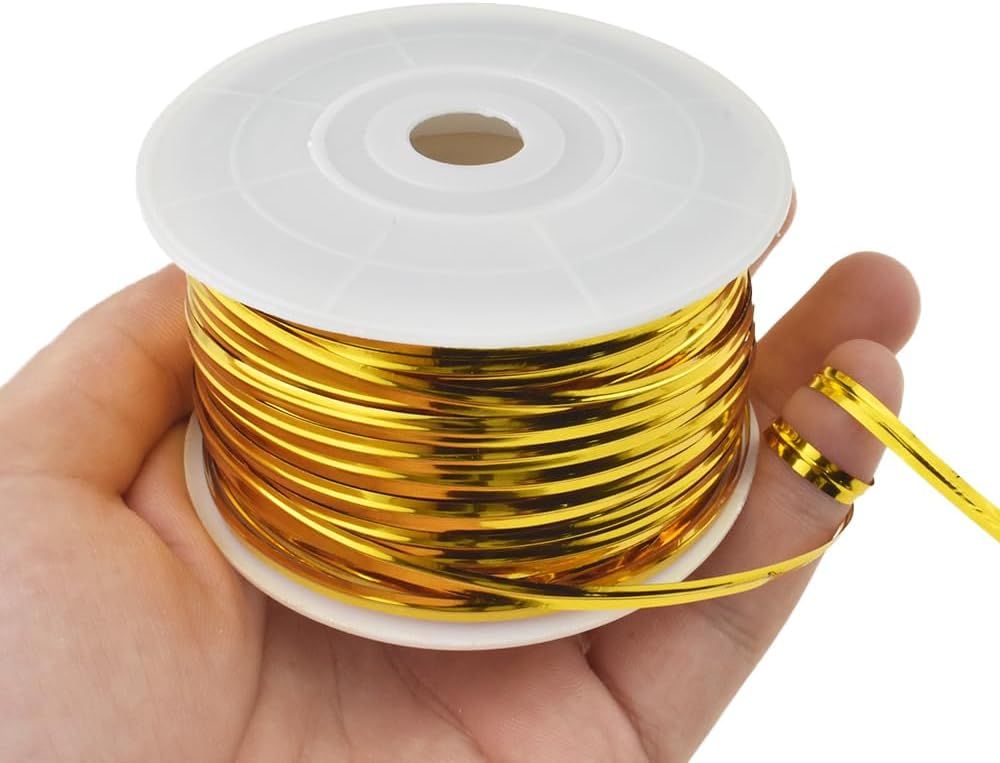 HAHIYO 100Yards/300Feet/91M Gold Metal Twist Ties for Bread, Candy, Coffee, Plant Garden