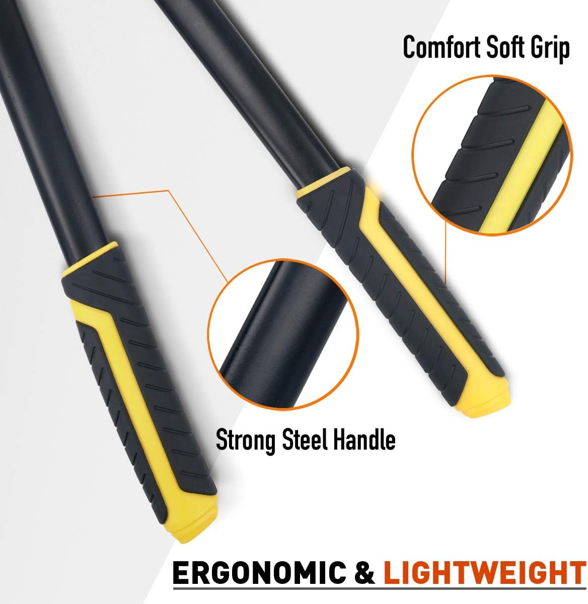 JARDINEER 3PCS Garden Shears Set, Include 30" Anvil Brach Cutter Loppers for Tree Trimming Heavy