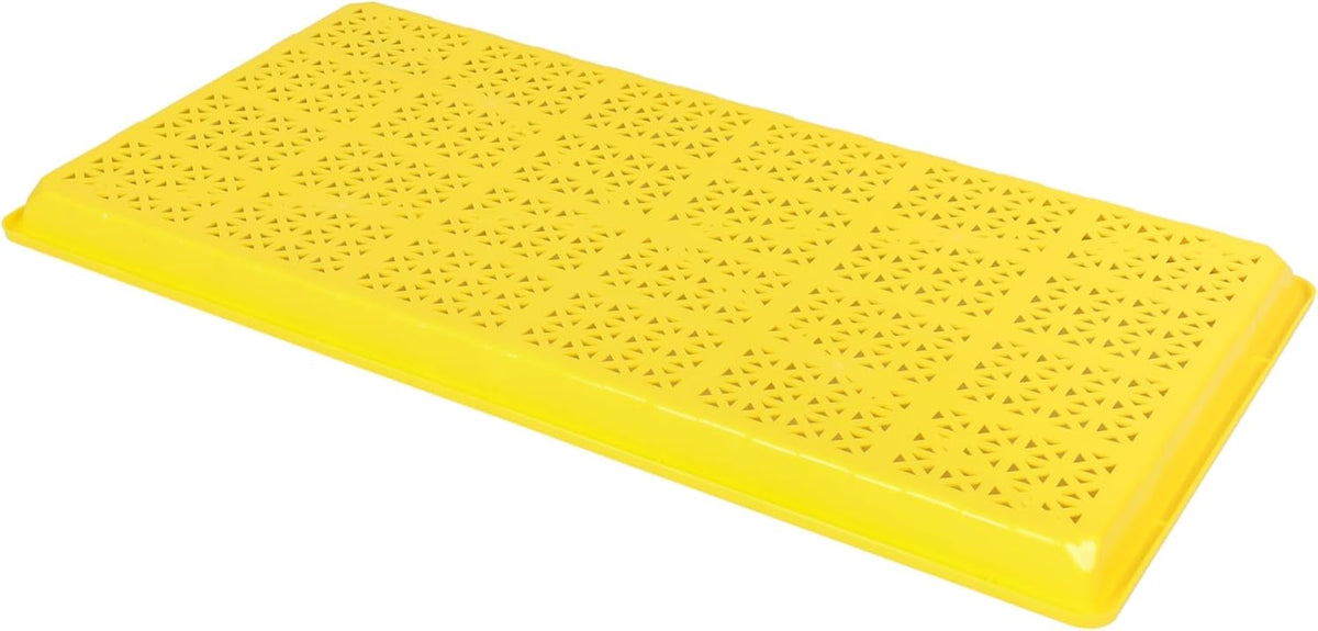 SUNPACK 10" x 20" Heavy Duty Mesh Plastic Seed Starting Tray, Yellow, 1" (Pack of 30) - Ensures