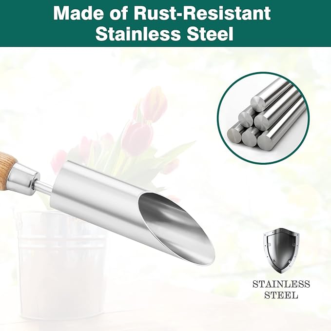 Berry&Bird Bulb Planter Tool, 12" Garden Bulb Transplanter Tool, Stainless Steel Manual Hole Digger