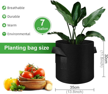 150-Pack 7 Gallon Grow Bags Bulk, Heavy Duty Thickened Nonwoven Fabric Pots with Handles, Felt