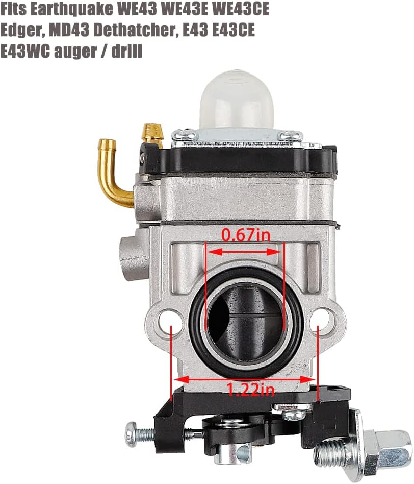 300486 Carburetor for Earthquake E43 E43CE Auger MC43 MC43E MD43 Tiller Cultivator WE43 WE43E Edger