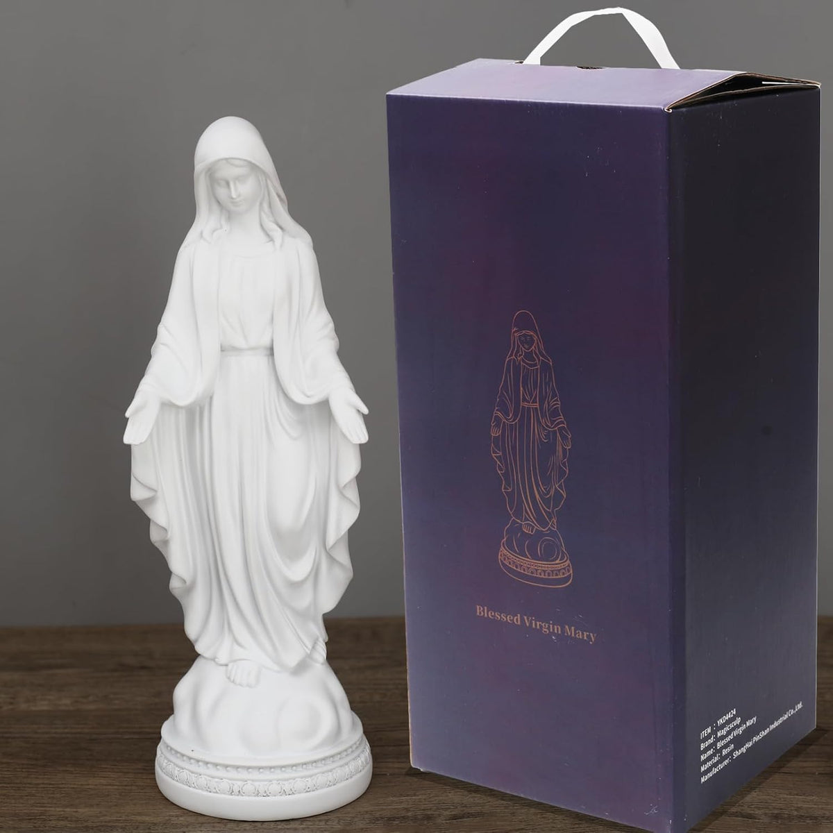 12 Inch Blessed Virgin Mary Decorative Figurine，Catholic Religious Gifts 12 Inch Resin Statue
