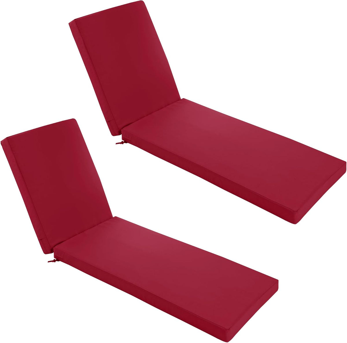 Chaise Lounge Cushions Outdoor Set of 2 - Waterproof and Fade Resistant Sun Lounger Replacement