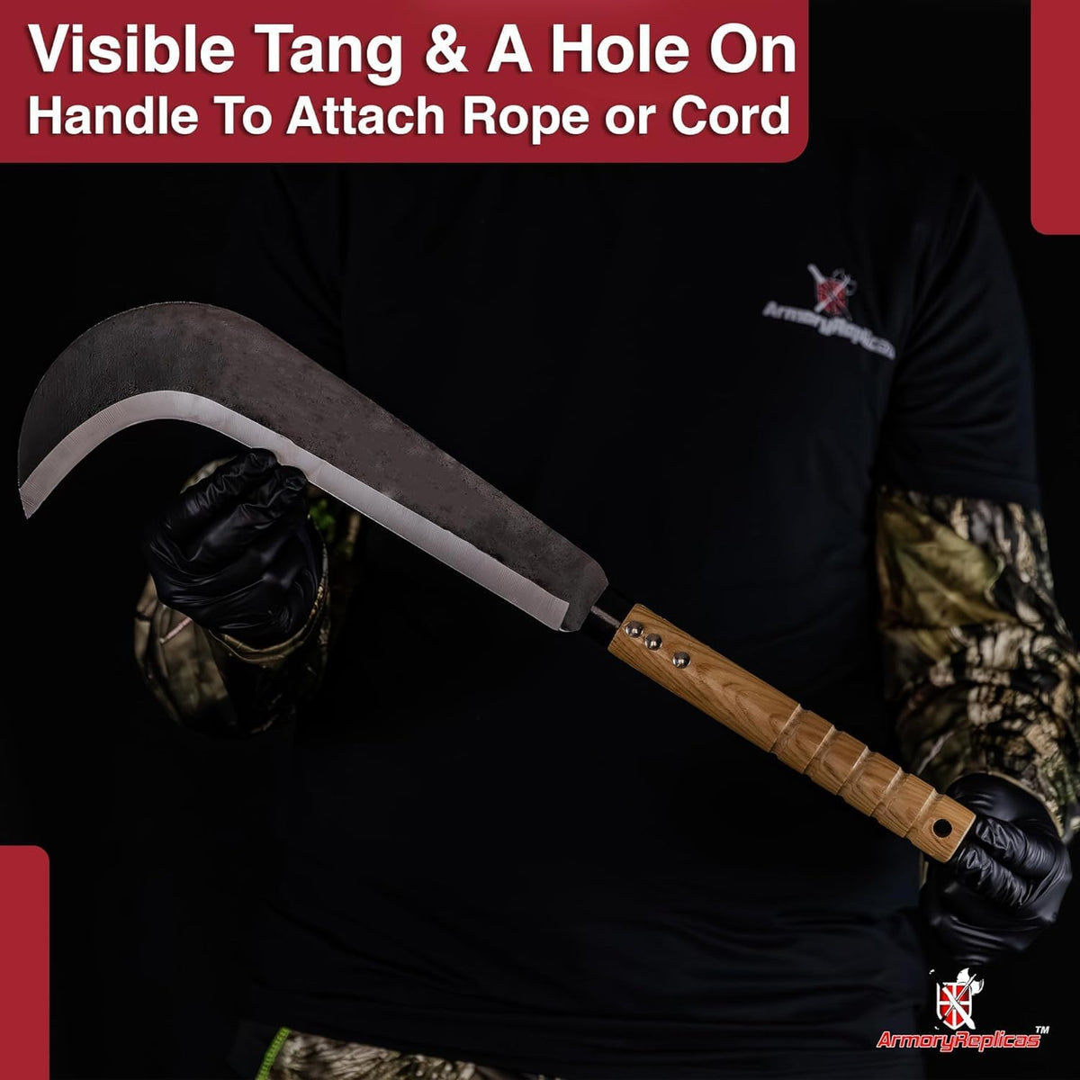 Armory Replicas Full Tang Machete Knife - Multipurpose Outdoor Tool for Gardening