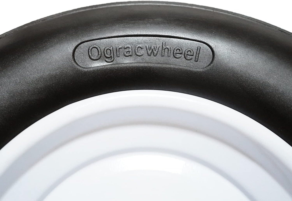 Set of 2 Wheelbarrow Tire 4.80/4.00-8 Flat-Free with 3/4 & 5/8 Wheel Bearing, 3-6" Hub 16" Solid
