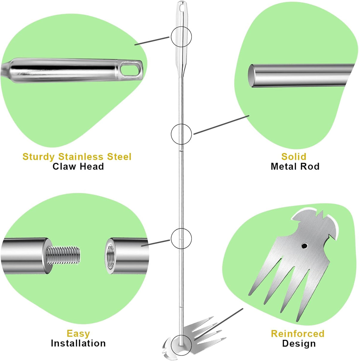 AO LI GEI 47.8" Weed Puller Tool with Long Handle, Weed Pulling Tool with Adjustment Length