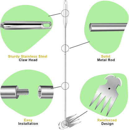 AO LI GEI 47.8" Weed Puller Tool with Long Handle, Weed Pulling Tool with Adjustment Length