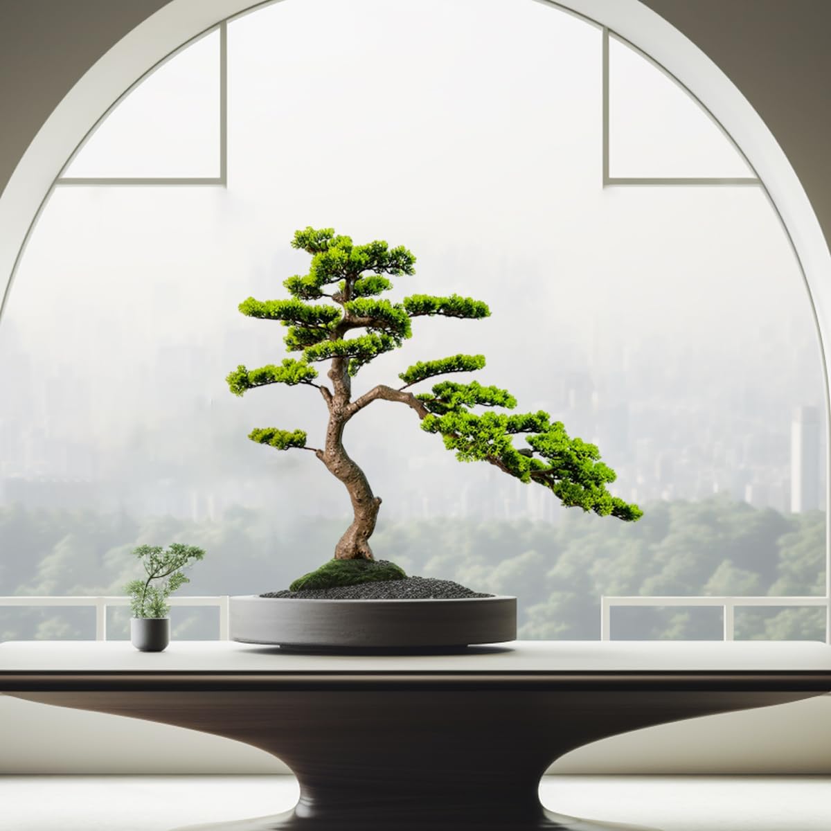 3ft（43in） Artificial Bonsai Tree Juniper Faux Plants Indoor Big Fake Plants Decor with Ceramic Pots