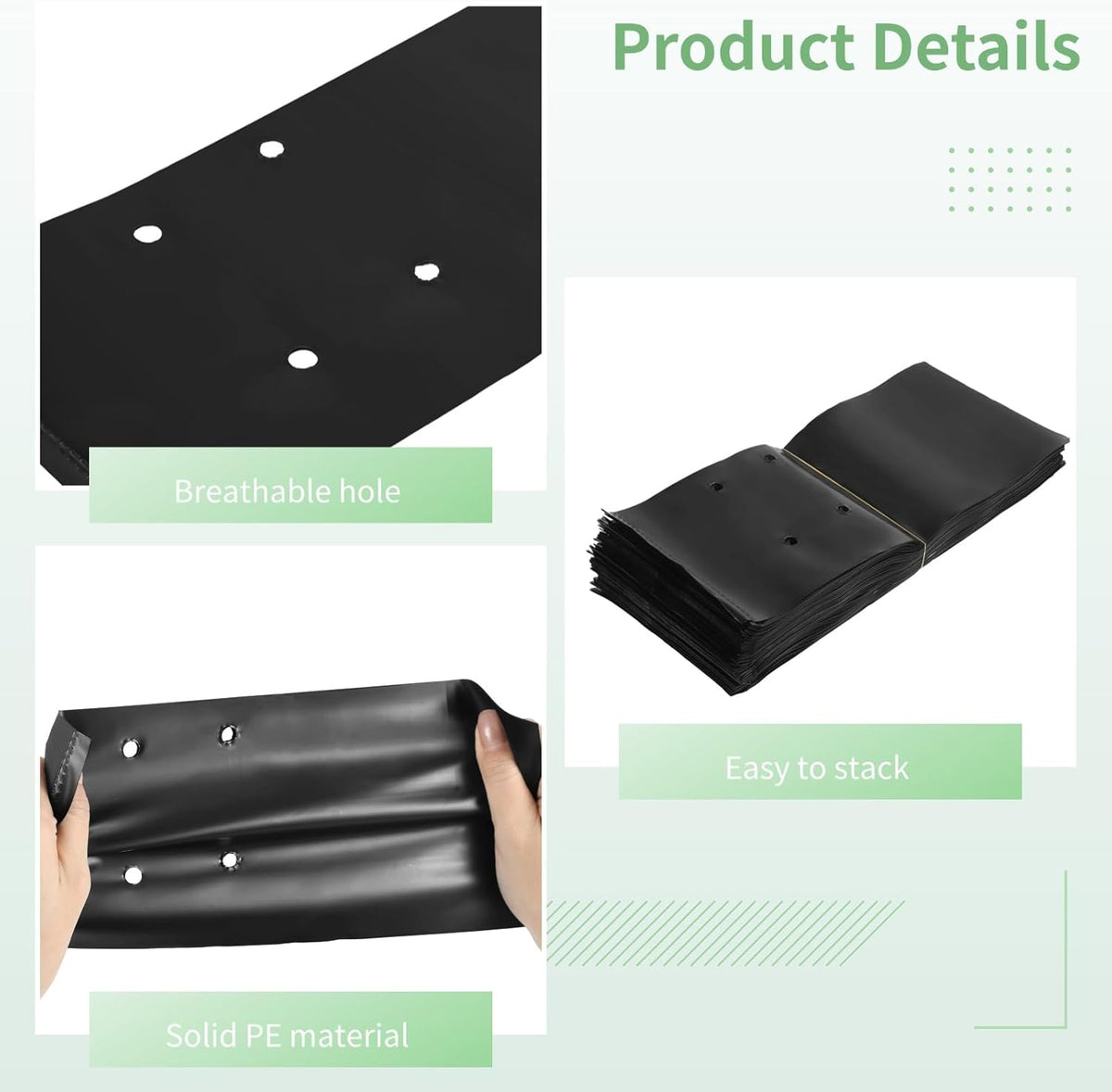 OMISTAR 100 PCS Plant Nursery Bags, Plastic Seedling Pots Container for Fruit Tree Flower Plant