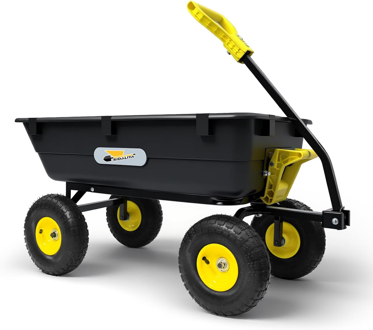 Garden Dump Cart, Heavy-Duty Utility Wagon with 900 lb Capacity, 5 Cu Ft Bed, 10" Pneumatic Tires
