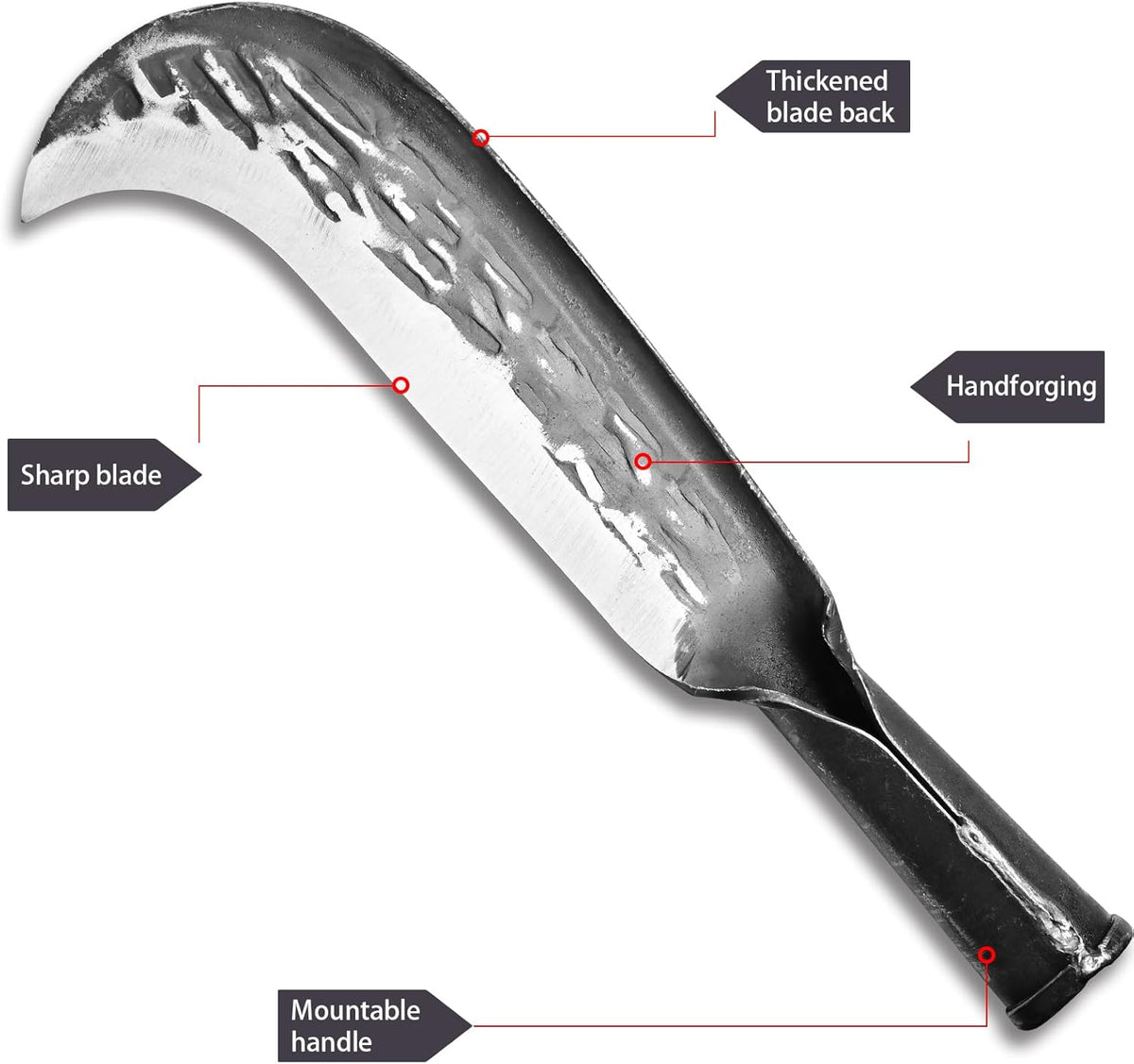 Machete for Yard Work Billhook Sickle Knife Brush Clearing Sickle Knife with Sheath - Perfect Brush
