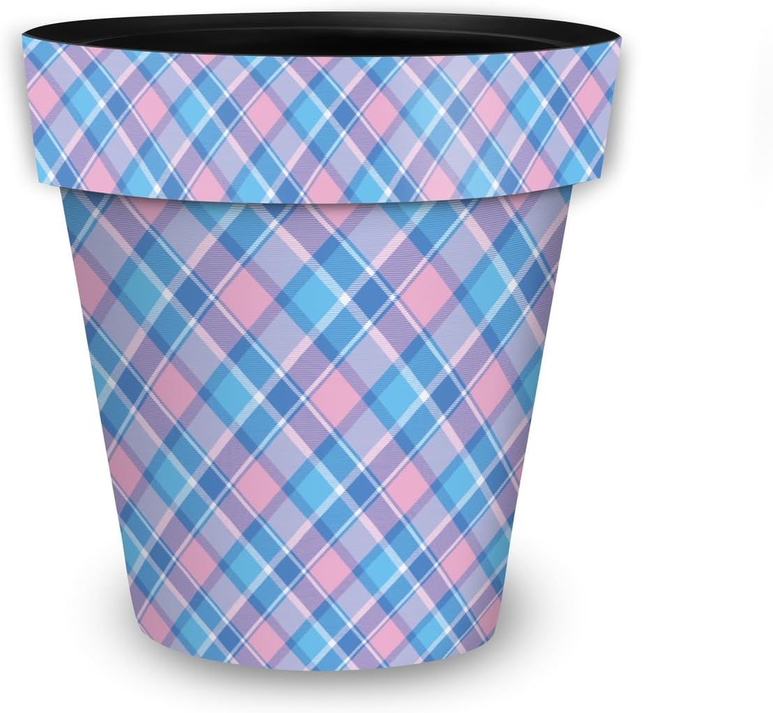 Briarwood Lane Pink and Blue Plaid Medium Planter