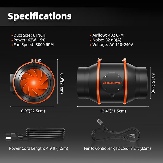 Spider Farmer SF4000 Grow Tent Kit Complete 4x4x6.6ft Samsung LM301H EVO LED Diodes, 450W Grow
