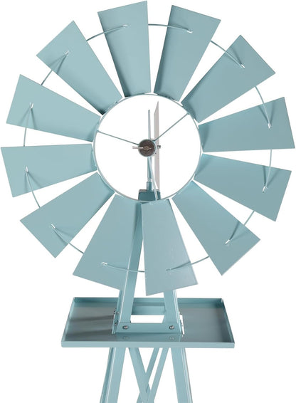 8FT Windmill for Yard Garden Decoration with Weather Vanes，Heavy Duty Outdoor Wind Mills, Large