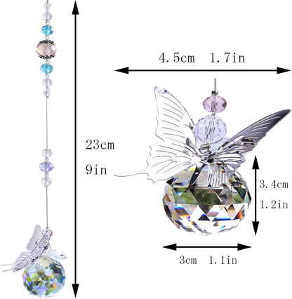 H&D HYALINE & DORA 30mm Handmade Butterfly Crystal Ball Prism Rainbow Maker Hanging Suncatcher Home