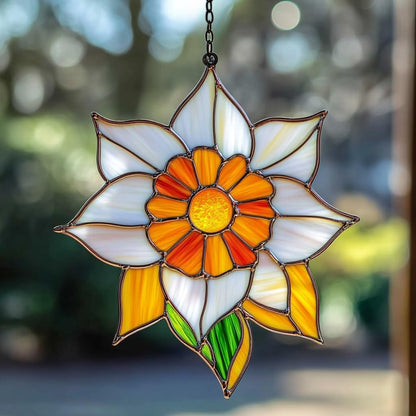 Narcissus Mosaic Style Acrylic Suncatcher Stained Glass Effect Window Car Hanging Christmas