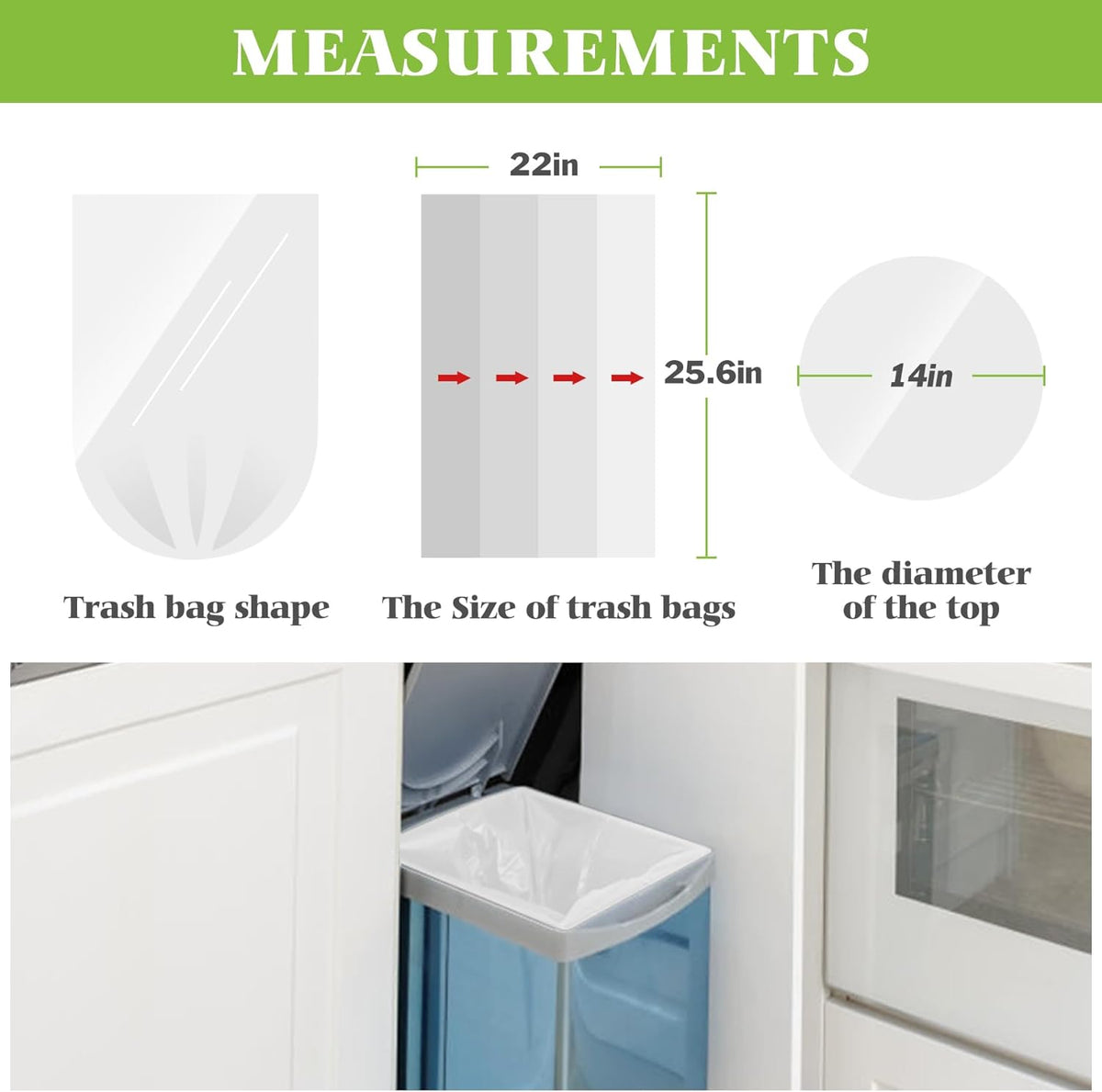 Teivio 8 Gallon 220 Counts Strong Medium Trash Bags Garbage Bags, Bathroom Trash Can Bin Liners