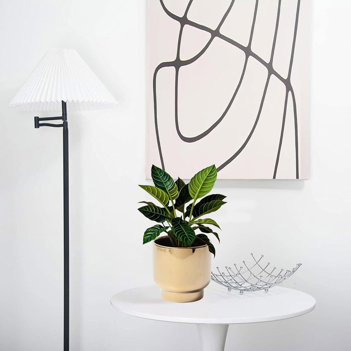 LB Gold Ceramic Planters for Indoor Plants, Succulent Plant Pots Ceramic Flower Pots, Modern Plant