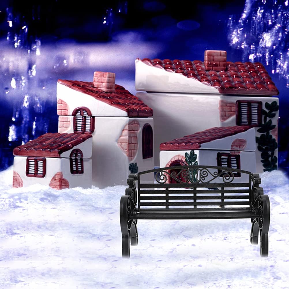 NUOBESTY 2Pcs Dollhouse Miniature Bench Mini Park Chair Mini Park Benches Fairy Garden Decoration