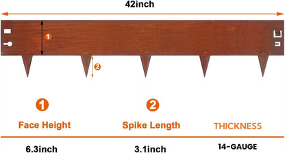 42 Inch Cor-Ten Steel Landscape Edging, 9.4 Inch Hammer in Landscape Edging,Garden Edging Border