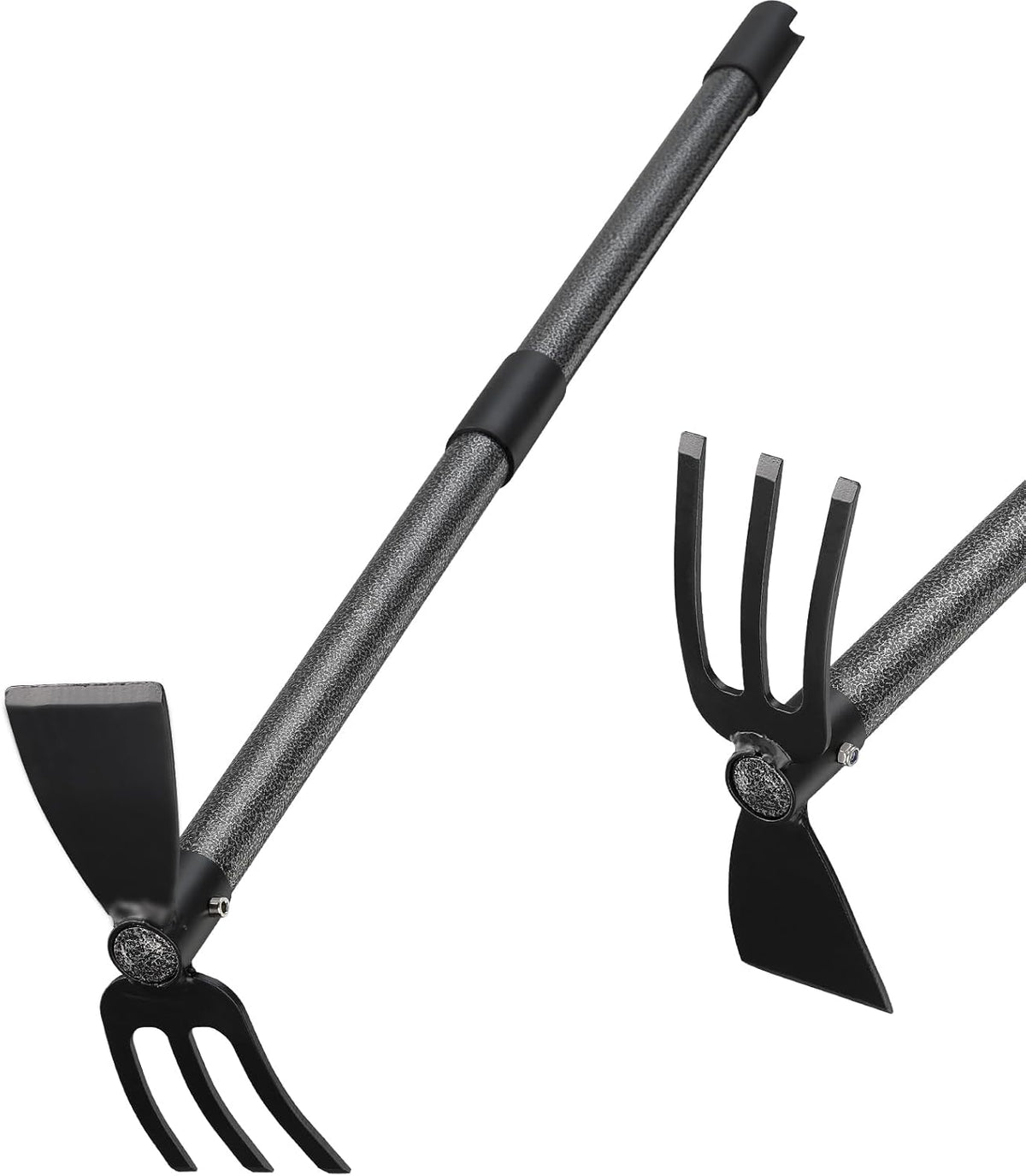 Hoe and Cultivator Gardening Hand Tools, Heavy Duty Stainless Steel Garden Hoe and 3 Fork Hand
