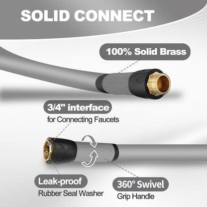 YOTOO Heavy Duty Hybrid Garden Lead in Water Hose 5/8-Inch by 1.28-Feet 150 PSI, Kink Resistant