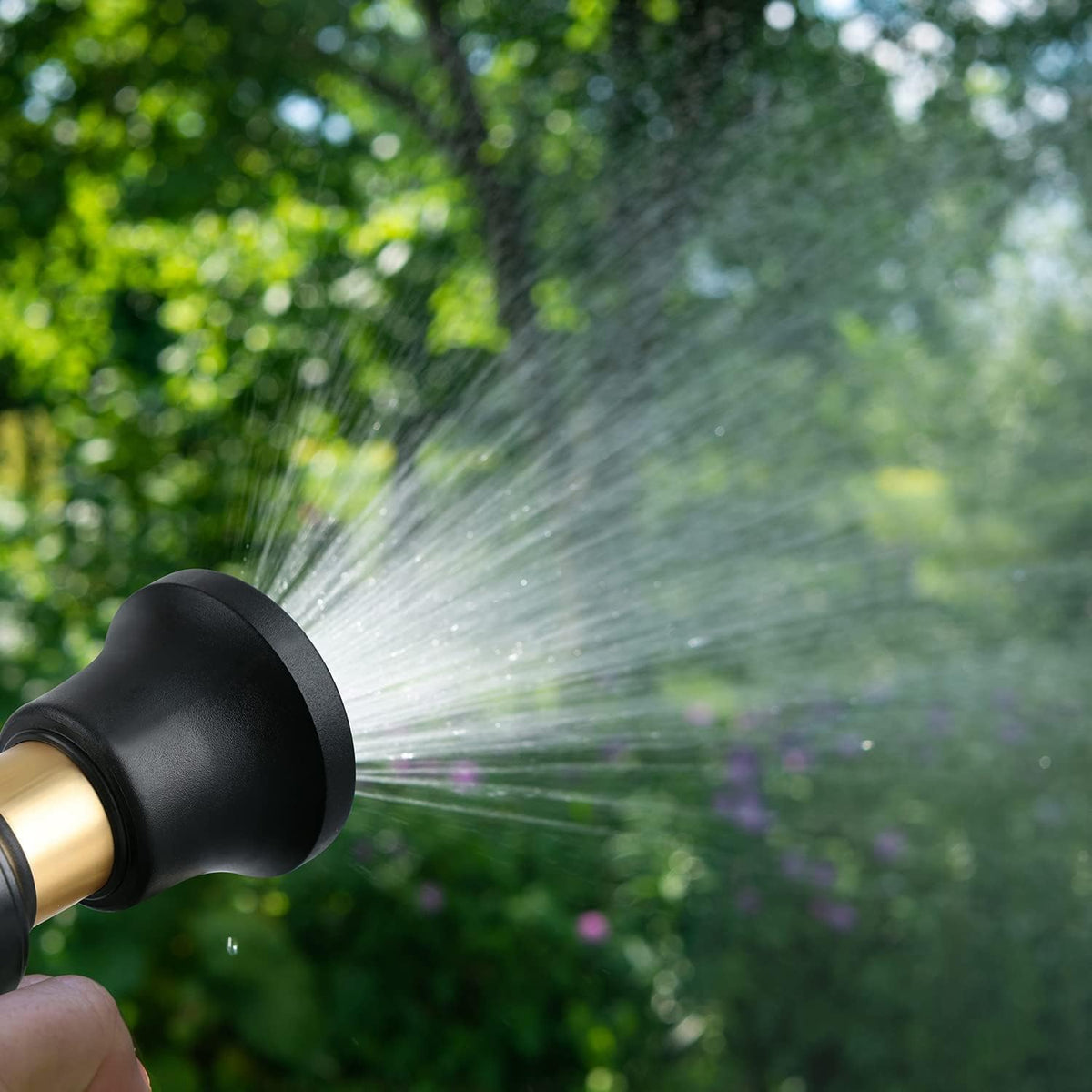 Hose Nozzle, Lichamp 2 Pack Heavy Duty Brass Fireman Style High Power Leak Proof Adjustable Garden