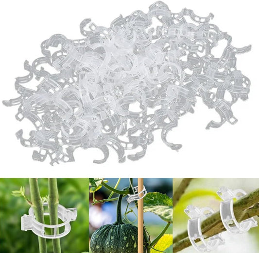 100 PCS Secured Plastic Plant Clip, Plant Support Clips, Garden Clips for Climbing Plants, Plastic