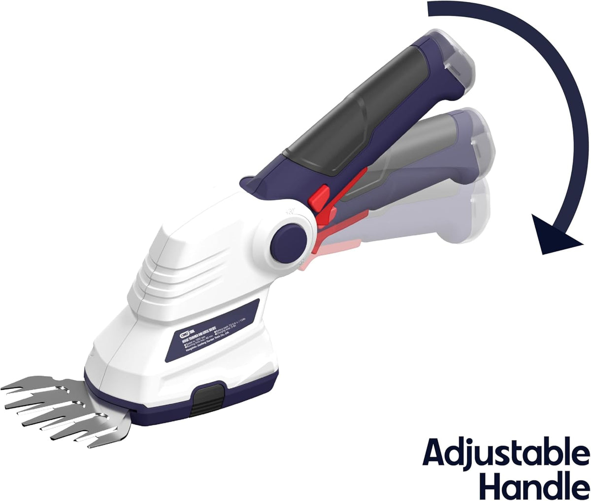 QWD Cordless Hedge Trimmer 7.2V, 4" Cordless Shear and 8" Shrubber Trimmer, 2 in 1 (Type-C) for