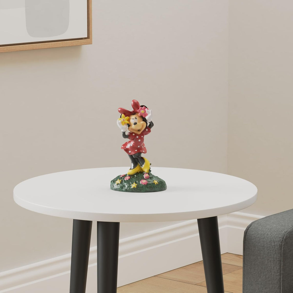 Minnie is Holding Flowers on her Head Everyday Outdoor Garden Statue, 8 Inches Tall, Official