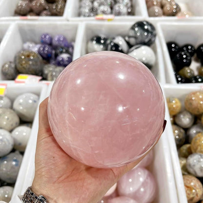 5-6CM/1.97-2.36inch Natural Pink Crystal Ball Rose Quartz Sphere Polished Divination Ball