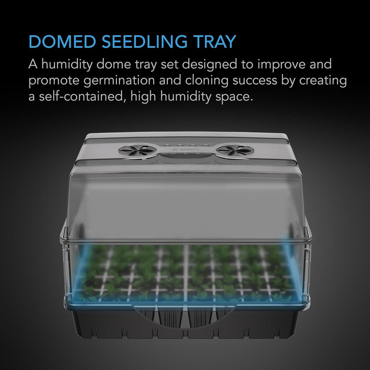 AC Infinity Humidity Dome, Heavy-Duty Germination Kit with 3 mm Thick Dome, Sturdy Drip Tray, 5x8