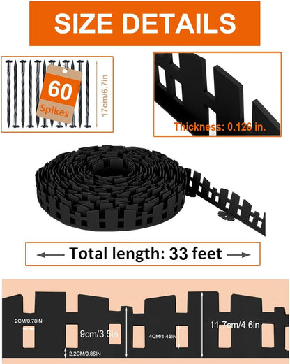 Garden Edging 33FT, Landscape Edging Borders [Extra Tall 4.6IN ] Flexible Lawn Edging Kit with