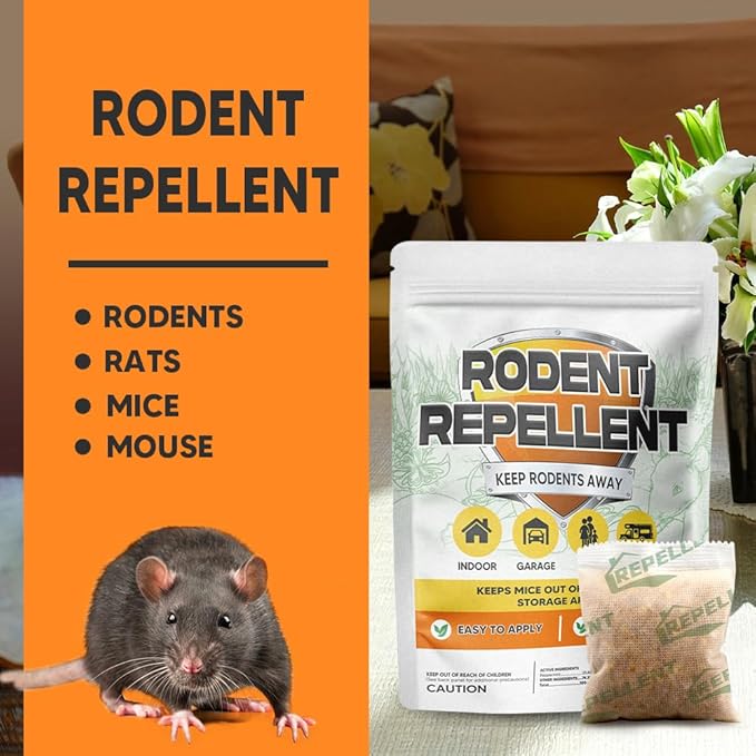 Rodent Repellent, Mouse Repellent Pouches, Mice Repellent Indoor, Mouse Deterrent Outdoor, Rat