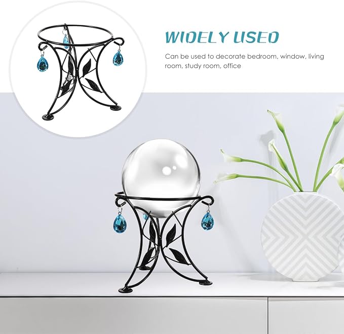 SUPVOX European Style Metal Gazing Ball Stand, Creative Garden Reflective Ball Holder, Iron Base