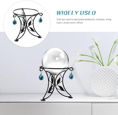 SUPVOX European Style Metal Gazing Ball Stand, Creative Garden Reflective Ball Holder, Iron Base