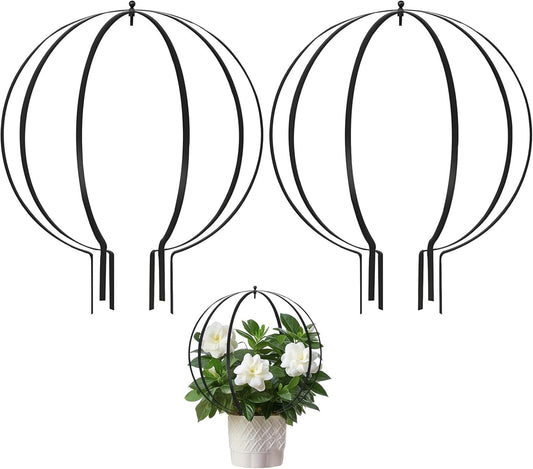 Metal Plant Circle Trellis, Garden Sculpture Globe Trellis for Climbing Plants Outdoor Potted Round