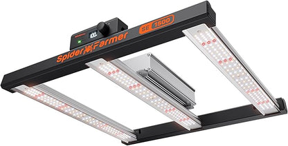 Spider Farmer SE1500 LED Grow Light 150W, Samsung LM301H EVO Diodes, 2025 Upgraded Remote App